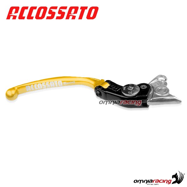Adjustable folding long brake lever Accossato gold color for Ducati Monster 900ie 2000>2001