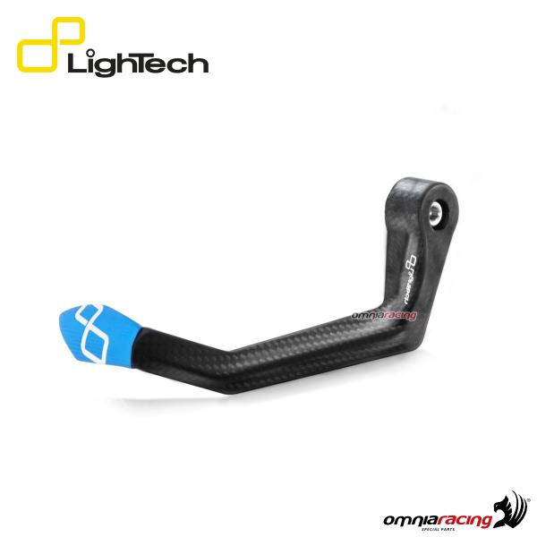 Lightech carbon fiber clutch lever guard with guard end cobalt color and wheelbase 132mm