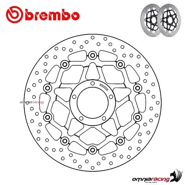 Pair of Brembo Serie Oro front floating brake discs for Ducati DesertX 2022-2023