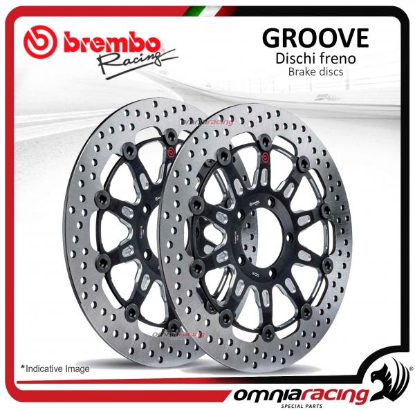 Pair of Brembo The Groove front Brake Discs 300mm for Kawasaki Z1000 2007>