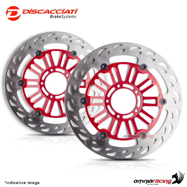 Pair of front floating discs Discacciati light diameter 330mm red for Ducati 1098R/1198S
