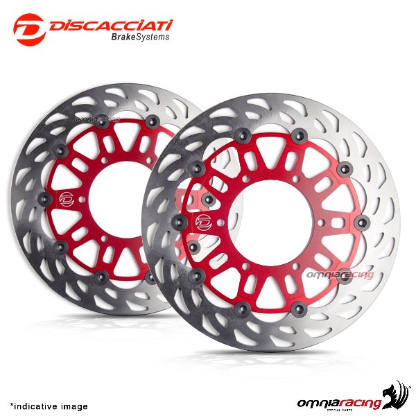 Pair of front floating discs Discacciati light diameter 320mm red for Honda CBR1000RR 2008