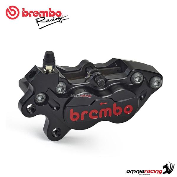 Brembo Racing left CNC P4-40RR LH 40mm axial brake caliper with pads black color
