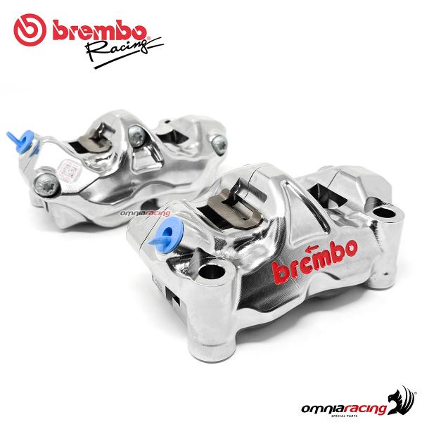 Couple of Brembo Racing CNC GP4-RX (GP4RX) P4 32 100mm Radial Calipers (SX+DX) with Brake Pads