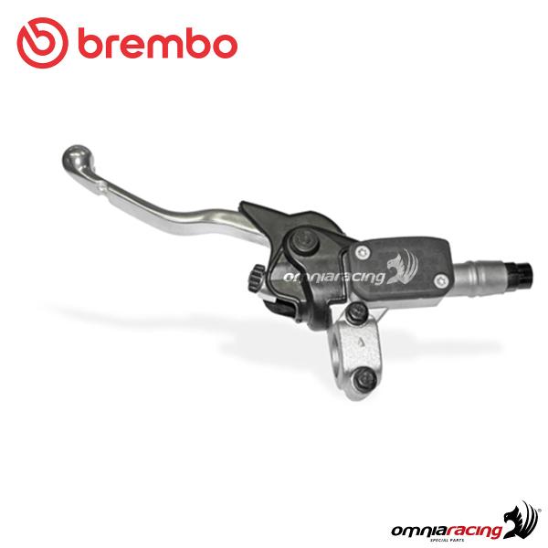 Axial clutch master cylinder Brembo PS9mm body and silver adjustable lever with integrated reservoir