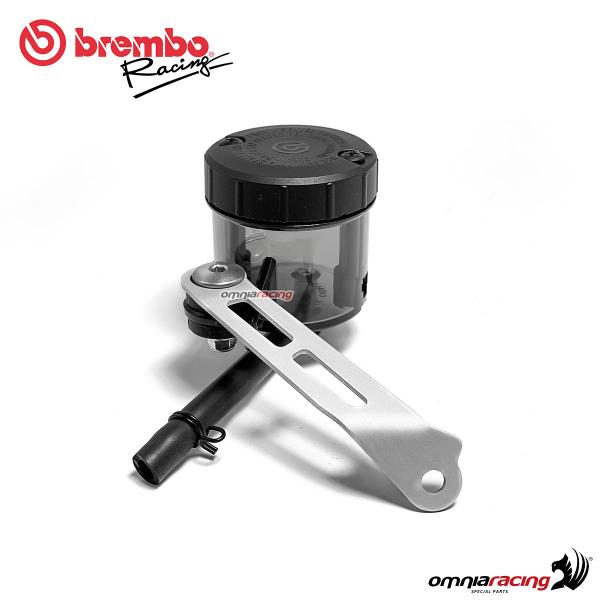 Brembo brake oil reservoir kit with 45cc smoked tank S45 and satin bracket 90 degrees out RCS
