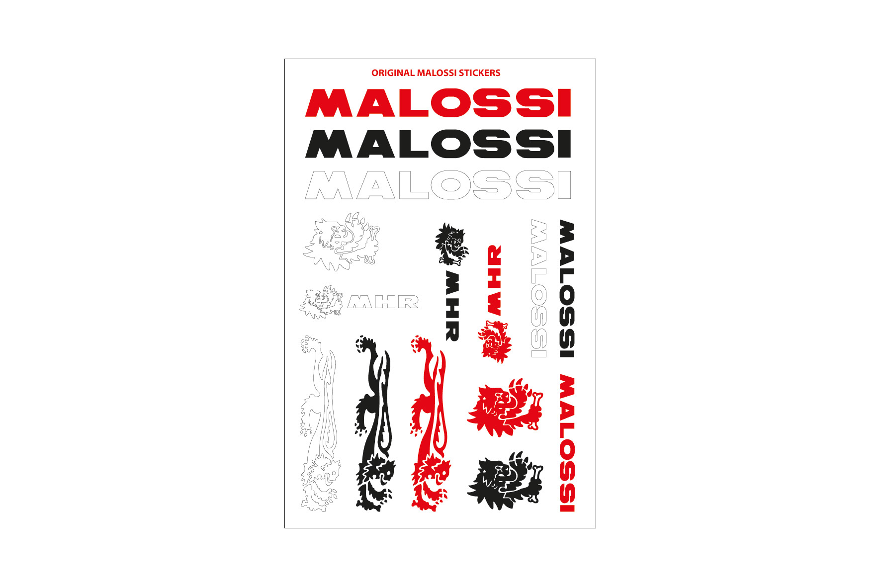 Malossi FOLDER of MALOSSI COLOURED MINI STICKERS 11,5x16,8 cm