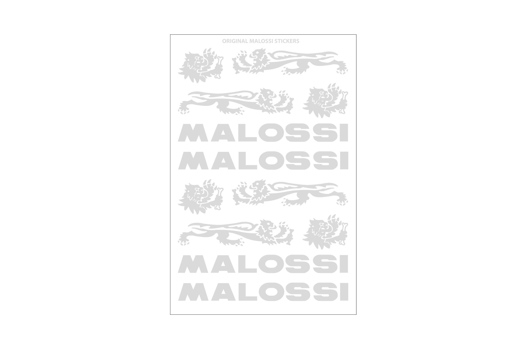 Malossi FOLDER of MALOSSI SILVER CHROMED MINI STICKERS 11,5x16,8 cm