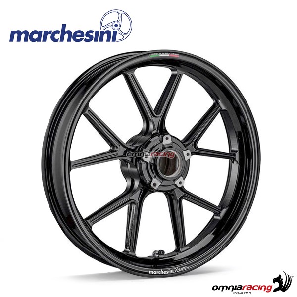 Cerchio anteriore Marchesini M10RS Kompe in alluminio nero lucido per Ducati 1260 Multistrada 2018>