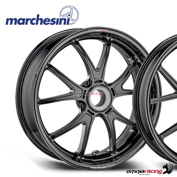 Cerchio posteriore Marchesini M10RS Kompe in alluminio nero lucido Ducati Hypermotard 796 2010>2011