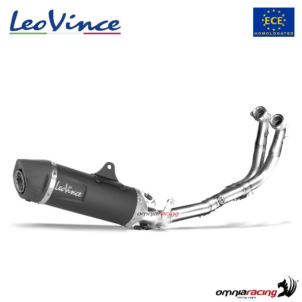 LeoVince full exhaust system black steel homologated for Yamaha MT07/FZ07 2014>2016