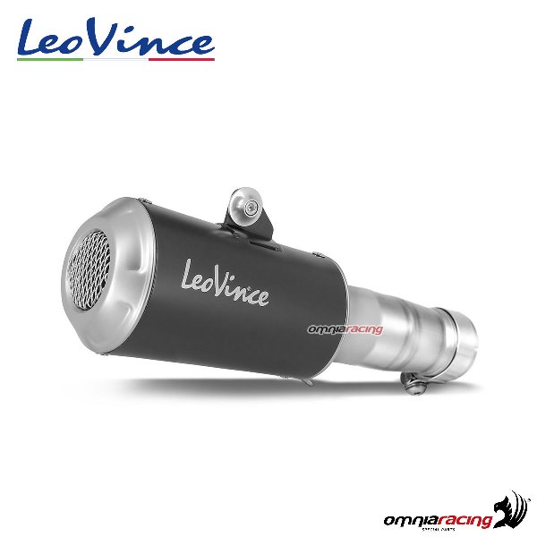  Leo Vince LV-10 Slip-On-Stainless Tailpipe/Black  Muffler/Stainless Steel End Cap-15217B : Automotive