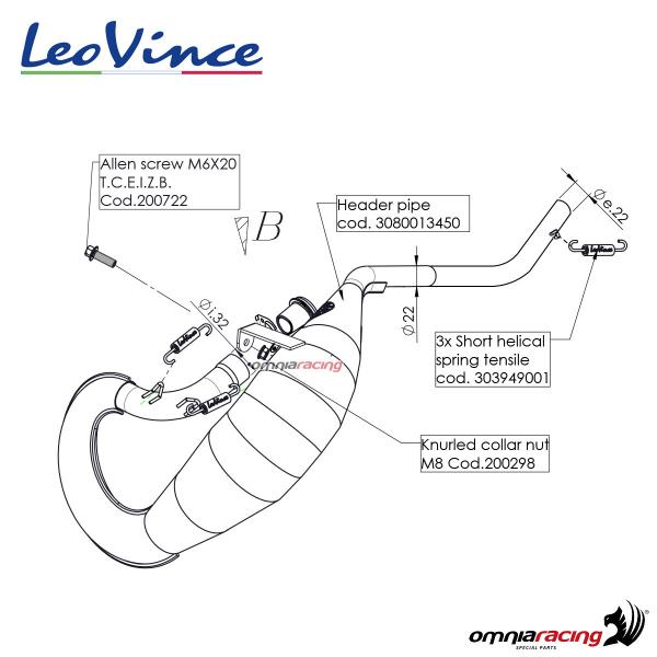 Collettore racing acciaio Leovince Aprilia RX50/Factory 2018-2020