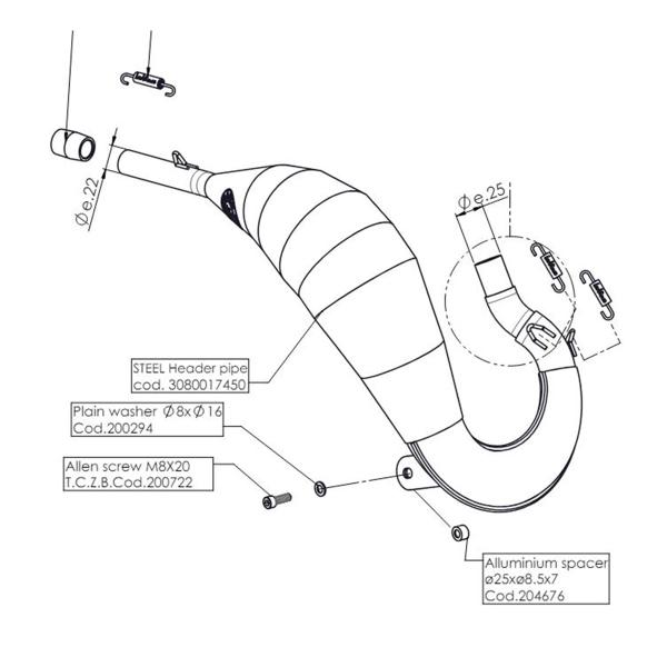 Collettore racing acciaio Leovince Rieju MRT50 / PRO 2021-2024