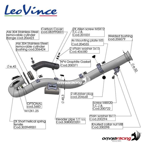 Collettori racing acciaio Leovince Gas Gas ES700 2022-2024