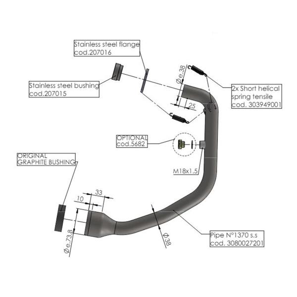 Leovince steel racing header Husqvarna Svartpilen 125 2021-2024