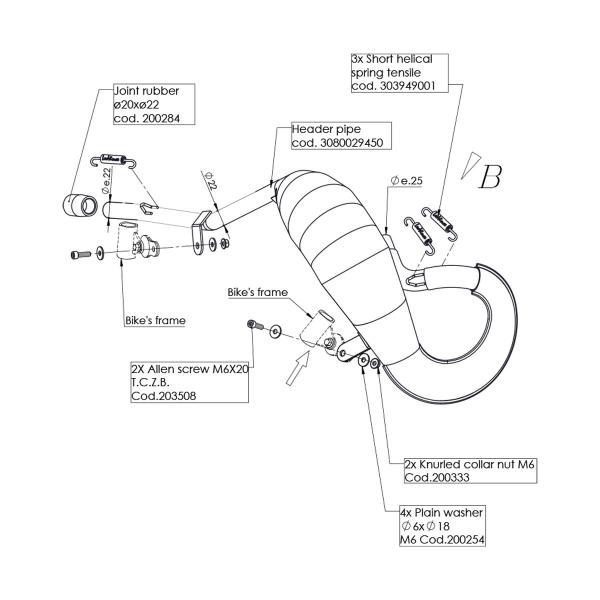 Leovince steel racing header Beta RR50 Enduro/Sport/Racing 2021-2022