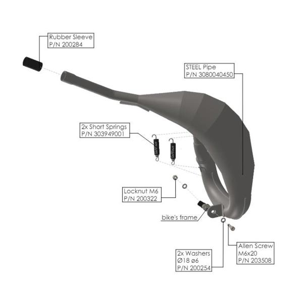 Leovince steel racing header Fantic Motor XE50 Competition/Performance 2021-2024