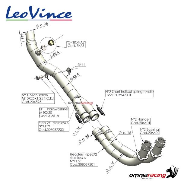 LeoVince SBK gruppo collettori racing per Kymco AK550 2017>2020