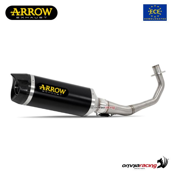 Impianto di scarico completo Arrow Thunder omologato in alluminio dark per Honda CB125R 2021>2023