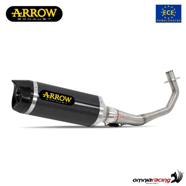 Impianto di scarico completo Arrow Thunder omologato in carbonio per Honda CB125R 2021>2023