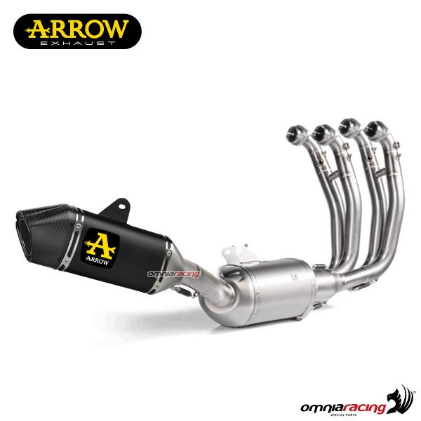 Full exhaust system Arrow Veloce black aluminum slip-on racing for Triumph Trident 660 2021>