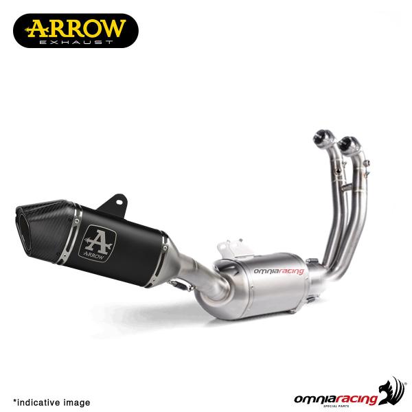 Impianto di scarico completo Arrow Veloce in alluminio nero racing per Kawasaki Ninja 650 2024