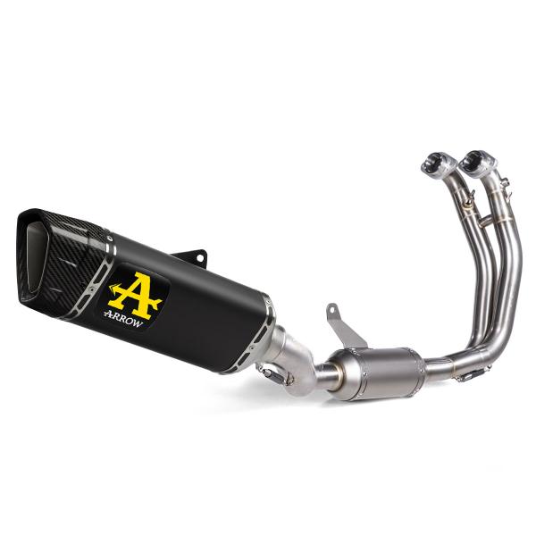 Full exhaust system Arrow Pista black titanium slip-on racing Aprilia RS457 2024