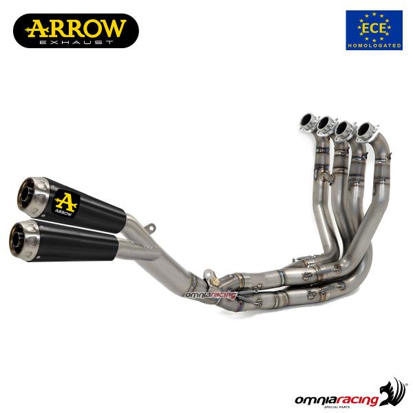 Scarico completo Arrow Pro-Race omologato in acciaio nero per Honda CB650R 2019>2023