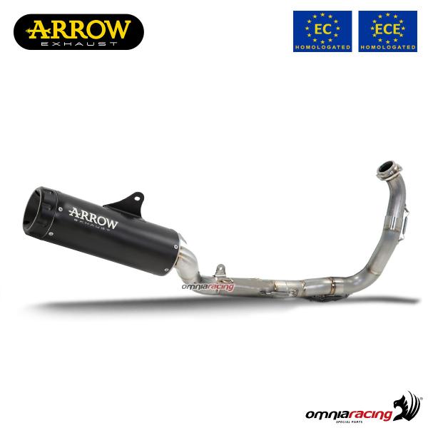 Arrow full system exhaust Rebel approved in Inox dark for Yamaha XSR125 2022-2023