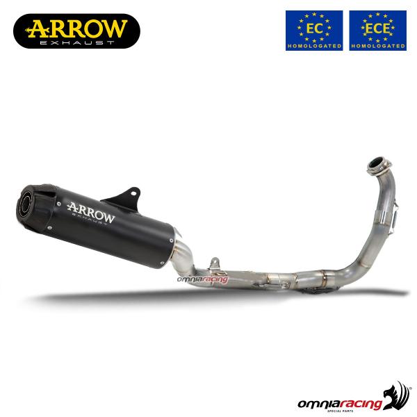 Scarico completo Arrow Rebel omologato in Inox dark per Yamaha XSR125 2022-2023