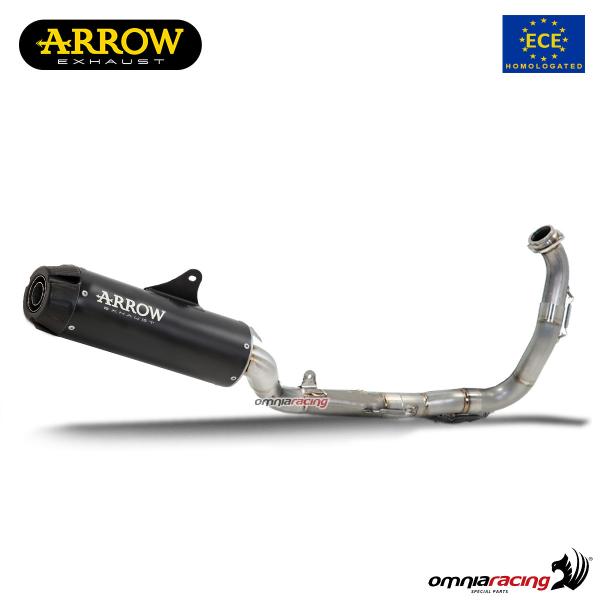 Arrow full system exhaust Rebel approved in Inox dark for Yamaha XSR125 2022-2023