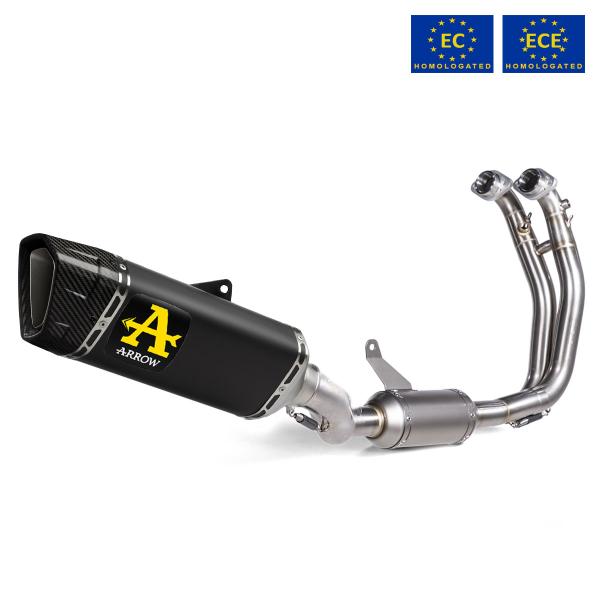 Full exhaust system Arrow Pista black titanium slip-on approved Aprilia RS457 2024