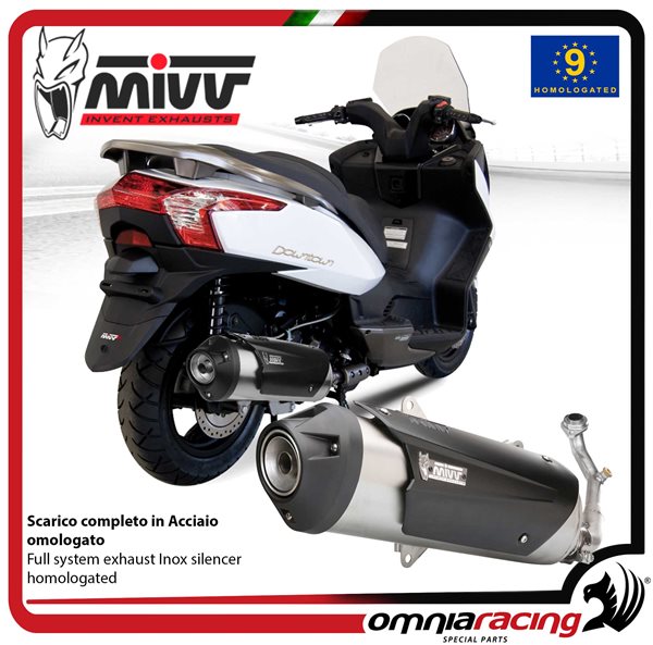 MIVV Urban Scarico completo catalizzato in acciaio omologato per KYMCO DOWNTOWN 300 2009>2012