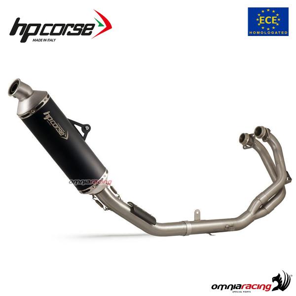 HpCorse SP-1 Rally full exhaust system slipon black titanium homologated for Aprilia Tuareg 660 2021