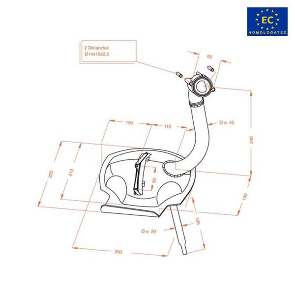 Leovince Sito complete exhaust steel approved Piaggio APE CAR/APE 601