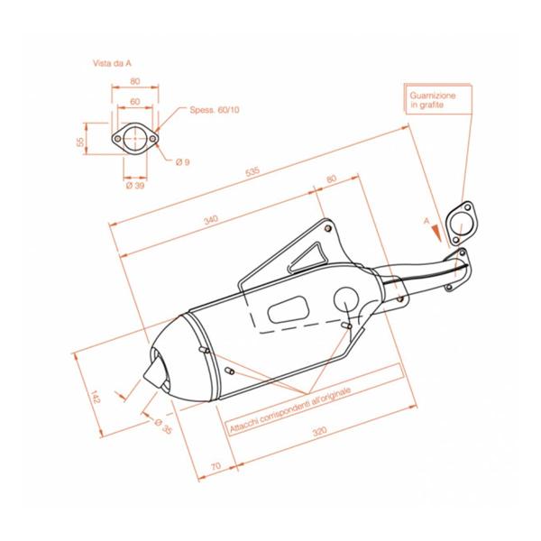 Leovince SitoPlus complete exhaust steel racing Piaggio Skipper 125