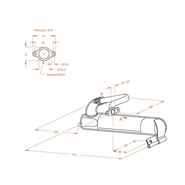 Scarico completo Leovince Sito omologato acciaio Vespa 125 ET3/125 Primavera