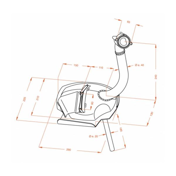 Scarico completo Leovince Sito racing acciaio Piaggio APE TM 703