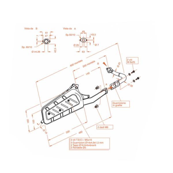 Leovince SitoPlus complete exhaust steel approved Piaggio FL50 1995-2000