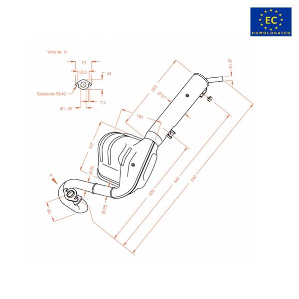 Leovince SitoPlus complete exhaust steel approved Peugeot FOX50 1995