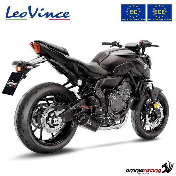 Leovince LV One Evo Black Edition Yamaha MT-07/Xsr 700/Xtribute/YZF-R7  21-22 Ref:14360EB Homologated Stainless Steel&Carbon Slash Cut Full Line  System Silver