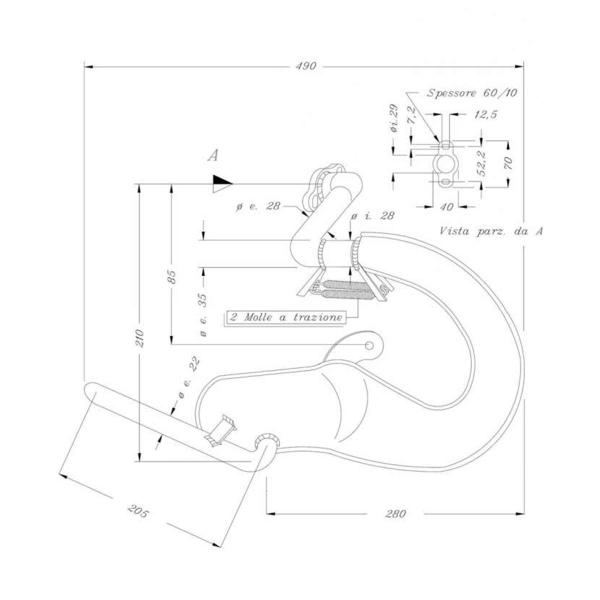 Scarico completo Leovince racing acciaio Piaggio APE 50