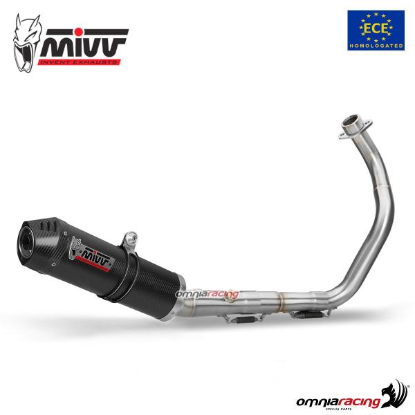 MIVV Oval full exhaust system in carbon fibre homologated for Honda CBR125R 2011>2016