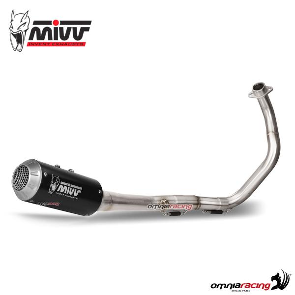 MIVV MK3 full exhaust system slip-on in black steel racing for Yamaha XSR125 2022-2023