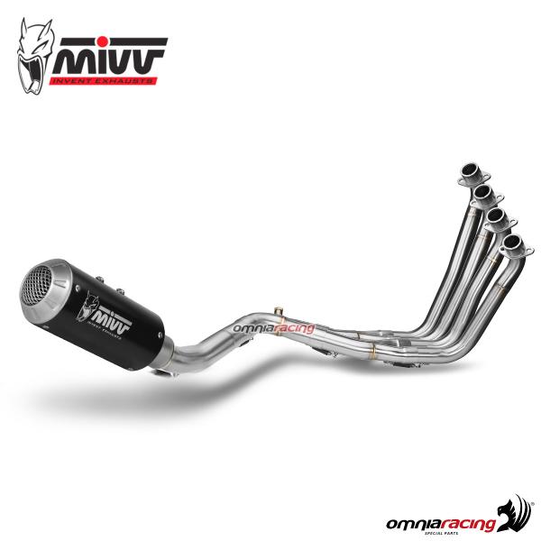 MIVV MK3 full exhaust system slip-on in black steel racing for Honda CB650R 2019>