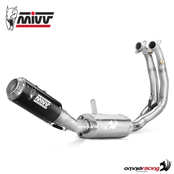 MIVV MK3 full exhaust system slip-on in carbon fiber racing Aprilia Tuono 660 2020-2023