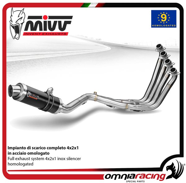 MIVV GP full exhaust system homologated 4x2x1 black inox for HONDA CB650F 2014>2018