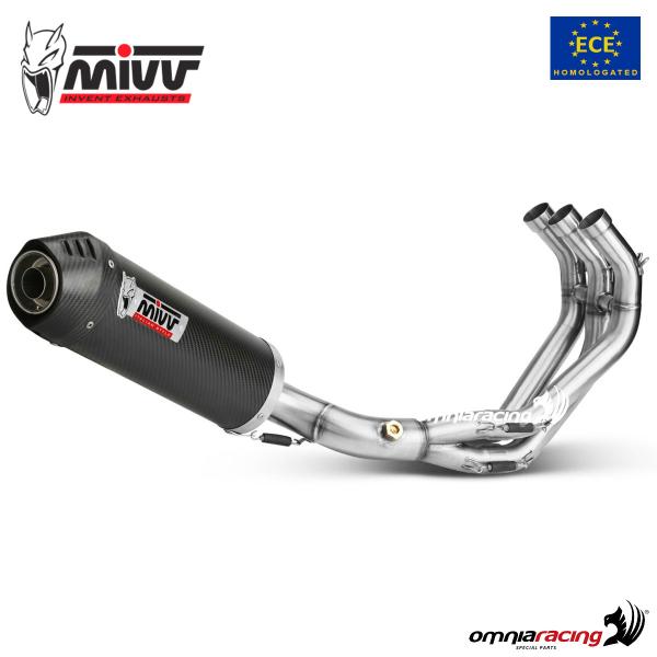 MIVV OVAL impianto di scarico completo omologato 3x1 in carbonio per YAMAHA MT09 2013>2020