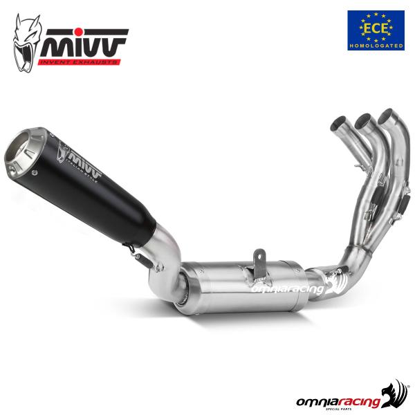 MIVV X-M1 full exhaust system in black steel approved for Yamaha MT09/SP 2021>